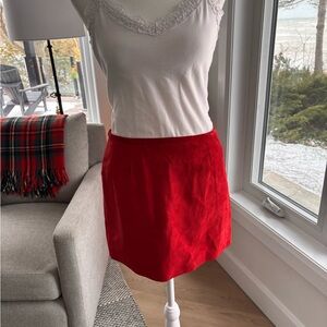 Danier Red Leather Mini Skirt ❤️